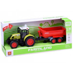 Poľnohospodárky traktor s červenou vlečkou